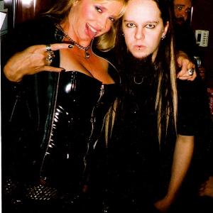 Karen Campbell and Joey Jordison (Slipknot) backstage @ MTV event