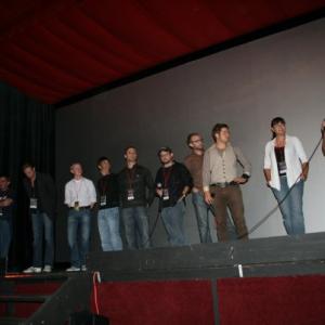 Larkin speaking at Estes Park film fest. Their film CHAINED, won best THRILLER, DRAMA.