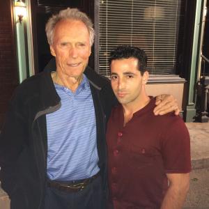 Clint Eastwood  Johnny Cannizzaro on the set of Jersey Boys