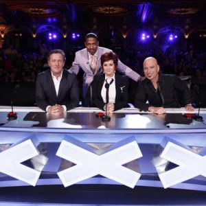 Still of Howie Mandel, Nick Cannon, Piers Morgan and Sharon Osbourne in America's Got Talent (2006)