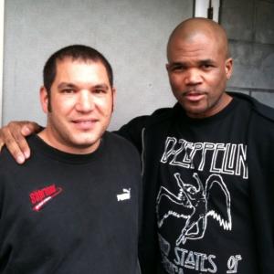 with Daryl McDaniels (DMC from RUN DMC) on the music video set 