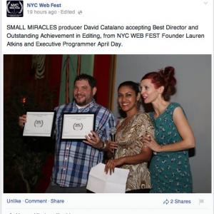 SMALL MIRACLES wins two awards at 2014 NYC Web Fest