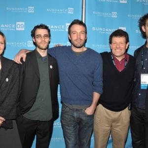With Ben Affleck Nicholas Kristof Mikaela Beardsley and Eric Metzgar at Sundance Film Festival