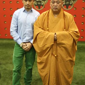 Still of Jason Ninh Cao with the Shaolin Abbot Shi Yong Xin at the Shaolin Cultural Festival in London