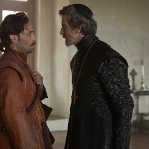 Still of James Callis and Peter Capaldi in The Musketeers (2014)