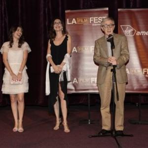 Alessandra Mastronardi Simona Caparrini Woody Allen at the LA Film Festival opening 2012