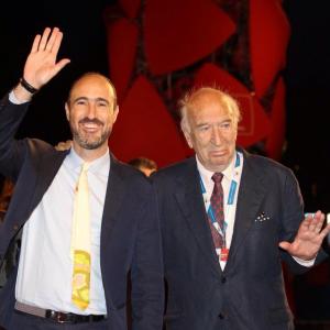 Inti Carboni and Giuliano Montaldo at 2014 Venice Film Festival