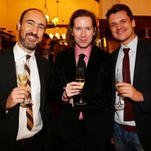 Inti Carboni, Wes Anderson, Francesco Zippel at Prada dinner for the Castello Cavalcanti premiere - Rome, 2013