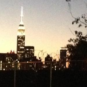 The Empire State Building... as photographed from the stage door, 