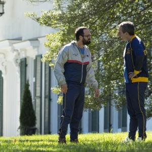Still of Steve Carell and Mark Ruffalo in Foxcatcher 2014