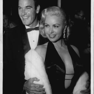 JEANNE CARMEN  JAMES BEST attend Hollywood Red Carpet premiere Note JAMES BEST later gained fame as SHERIFF ROSCOE P COLTRANE on the DUKES OF HAZZARD