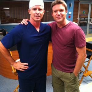 Chuck with Matt Passmore on the set of 'The Glades'