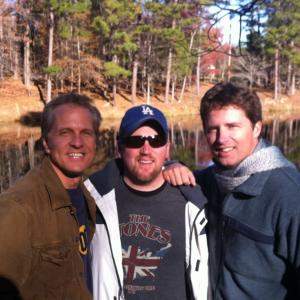 Chuck and Patrick with Producer Gary Wheeler on the set of 'Jimmy'