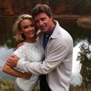 Chuck with Kelly Carlson on set in North Carolina