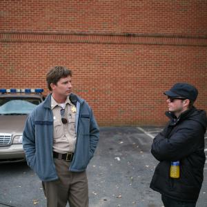 with Director Mark Freiburger on set in North Carolina
