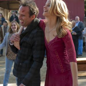 Still of Joelle Carter and Walton Goggins in Justified (2010)