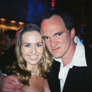 Erin Carufel and Quentin Tarantino at Paramount Studios.