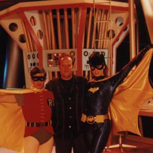 Erin Carufel Jason Marsden and director Paul A Kaufman on the set of Return To the Batcave
