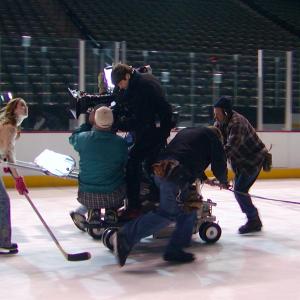 On the ice shooting a 