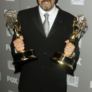 Jon Cassar with his 2 emmys as Executive Producer and Director of 24.