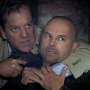 Ian Paul Cassidy as Morgan and Kiefer Sutherland as Jack Bauer in Twentieth Century Foxs 24