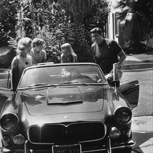 Guy Williams with wife Janice son Steven daughter Toni and his Maserati 3500