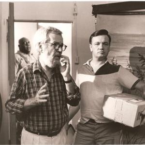 Director Robert Benton directs Loyd as 'Charley Draper' during the filming Nadine 1987