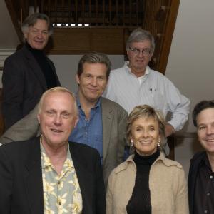 John Muzyka, Don Graham, Cloris Leachman, Abby Abernathy, Jeff Bridges, Larry McMurtry and Loyd Catlett during photo shoot at Larry's house in Texas.