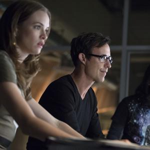 Still of Tom Cavanagh Danielle Panabaker and Carlos Valdes in The Flash 2014