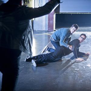 Still of Tom Cavanagh, Grant Gustin and Michael Reventar in The Flash (2014)