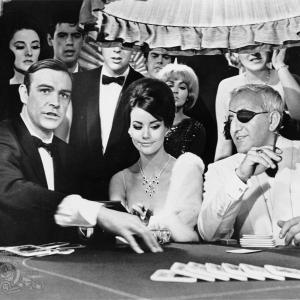 Still of Sean Connery Claudine Auger and Adolfo Celi in Kamuolinis zaibas 1965