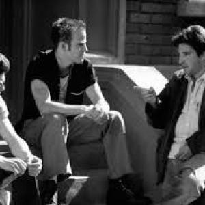 Kalvert discussing scene with Franco & Dorff