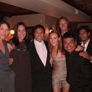 Balls of Fury premiere with Maggie Q her sisters George Lopez Rob Alonzo and Darryl Chan