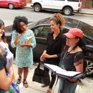 Romeo  Juliet in Harlem set photo Andrew Chappelle Jasmine Carmichael Aunjanue Ellis Erica Gimpel and Aleta Chappelle
