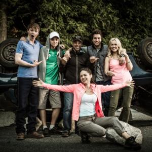 With some of my amazing cast of Blackburn Calum Worthy Alexander Calvert Lauro Chartrand Director Zack Padeau Emilie Ullerup and Sarah Lind