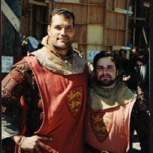 Jeff Chase as Giant With David Rivitz on set of Black Knight