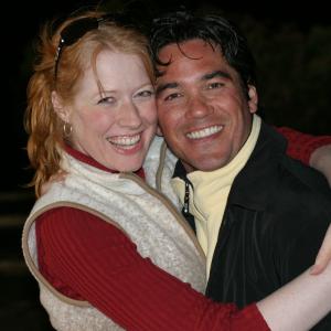 With Dean Cain on the set of 
