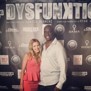Angelica Chitwood and Isaac C. Singleton Jr. At the DYSFUNKTION wrap party. September 19th, 2014.