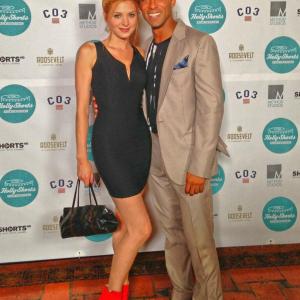 Angelica Chitwood at The Hollyshorts Festival, with fellow actor/producer/writer David Bianchi. The two can be seen together, starring in the feature DYSFUNKTION. August 14th, 2014.