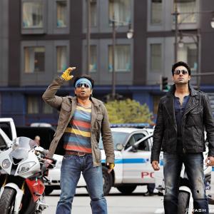 Still of Abhishek Bachchan and Uday Chopra in Dhoom:3 (2013)
