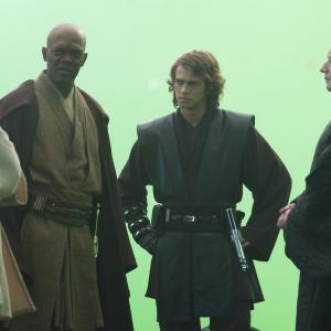 Samuel L. Jackson, Ewan McGregor, Ian McDiarmid and Hayden Christensen in Zvaigzdziu karai. Situ kerstas (2005)