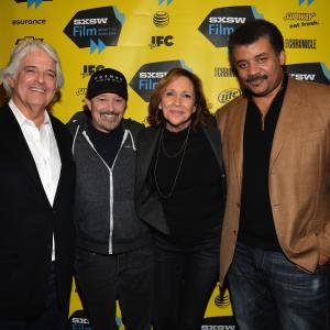 Mitchell Cannold Jason Clark Ann Druyan and Neil deGrasse Tyson at event of Cosmos A Spacetime Odyssey 2014