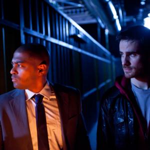 Still of Noel Clarke and Colin O'Donoghue in Storage 24 (2012)