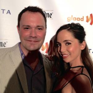 NEW YORK NY  SEPTEMBER 12 Wilson Cleveland and Eliza Dushku attends the GLAAD Manhattan Summer 2013 Benefit at Gansevoort Park Avenue on September 12 2013 in New York City