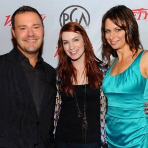 MARINA DEL REY CA  OCTOBER 17 Actor Wilson Cleveland Actresses Felicia Day and Mary Lynn Rajskub and attend The Producers Guild of Americas Digital 25 2011 in association with Variety Magazine at Ritz Carlton Hotel