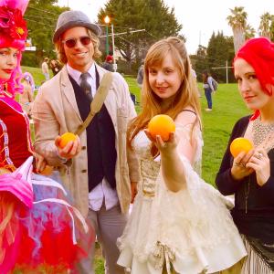 On set  The Monarch of Evening Time  with Summer Shannon Douglass  Tara O Flaherty  and Domini Dragoon  Delores Park  SF CA