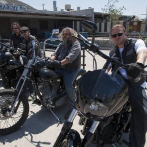 Still of Ron Perlman Kim Coates Charlie Hunnam David Labrava and Mark Boone in Sons of Anarchy 2008
