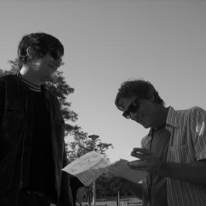 Joe Cobden and Todd Haynes on the set of Im Not There