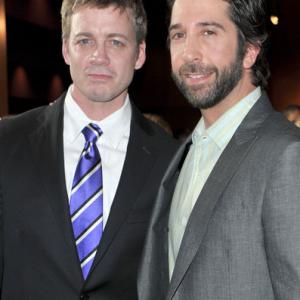 Actor Chris Henry Coffey L and DirectorProducer David Schwimmer attend the screening of Millennium Entertainments Trust held at the DGA Theater on March 21 2011 in Los Angeles California