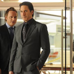 Still of Scott Cohen and David Anders in Necessary Roughness 2011